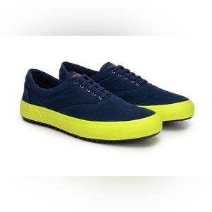 Brave Gentleman Revenant Sneaker (recycled) - Navy / Neon Yellow Sz 41